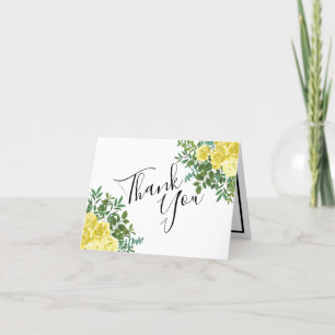Light Yellow Rose Vintage Spring Wedding Thank You Card