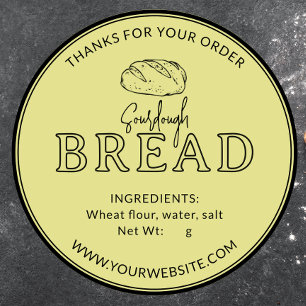 Light Yellow Sourdough Bread Thank You Sticker