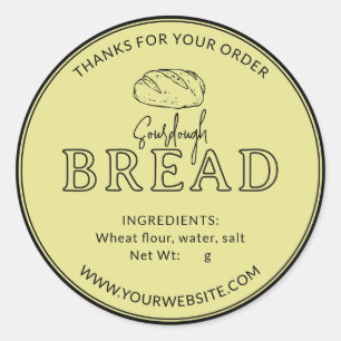 Light Yellow Sourdough Bread Thank You Sticker