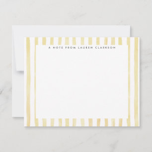 Light Yellow Watercolor Striped Note Card