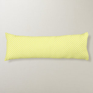 Light Yellow White Polka Dots Pattern Body Cushion