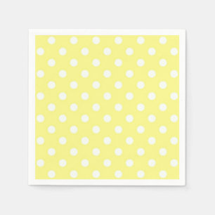 Light Yellow White Polka Dots Pattern Napkin