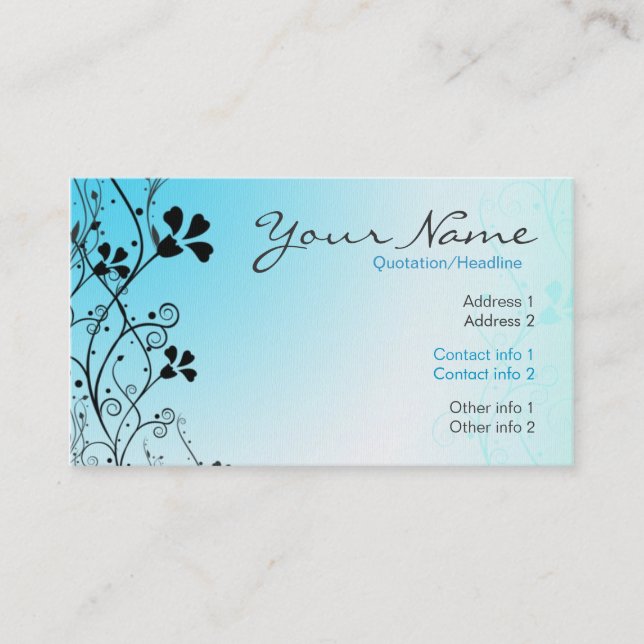 LightBlue Florali Business Card (Front)