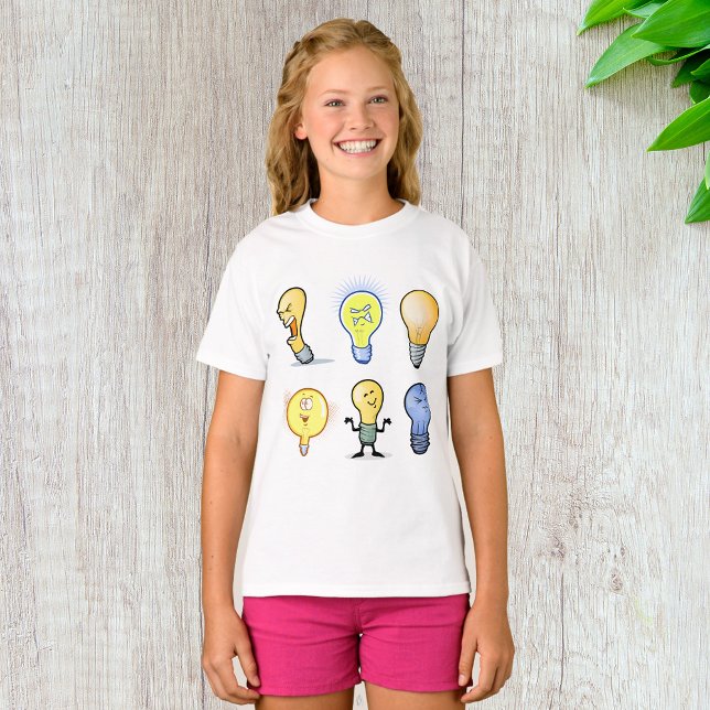 Lightbulb Characters Girls T-Shirt (Creator Uploaded)