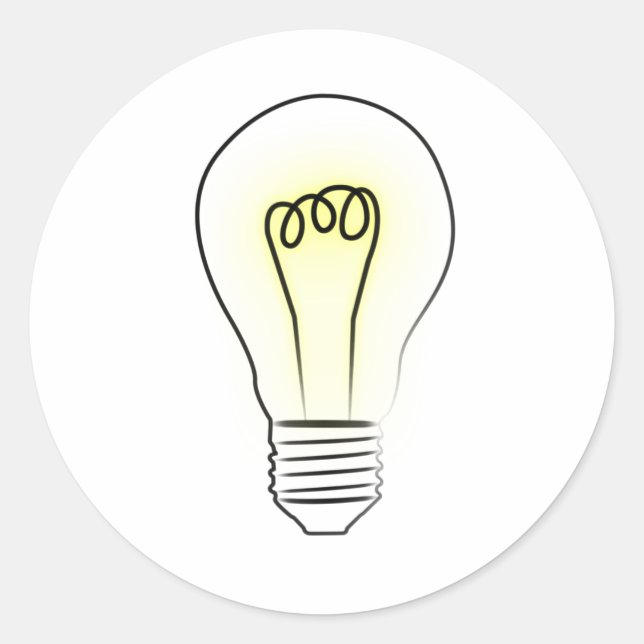 Lightbulb Classic Round Sticker (Front)