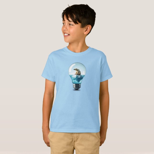 Lightbulb Iceberg - Polar Bear in a Lightbulb T-Shirt (Front Full)