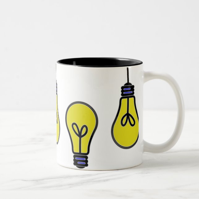 Lightbulb Idea Design Two-Tone Coffee Mug (Right)