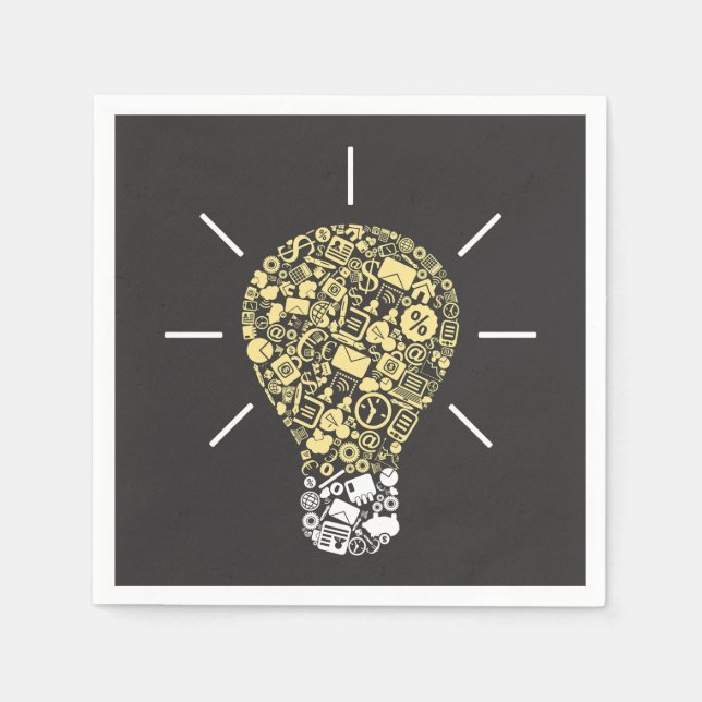 Lightbulb Idea Paper Napkins (Front)