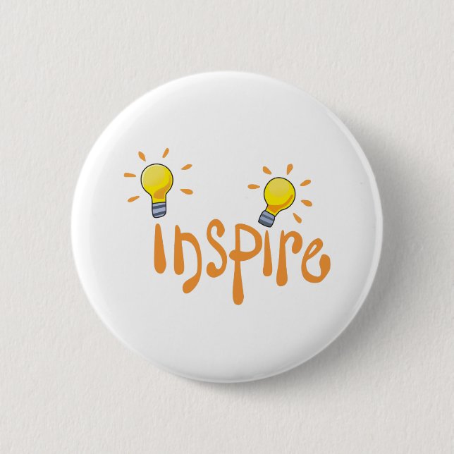 LIGHTBULB INSPIRE 6 CM ROUND BADGE (Front)