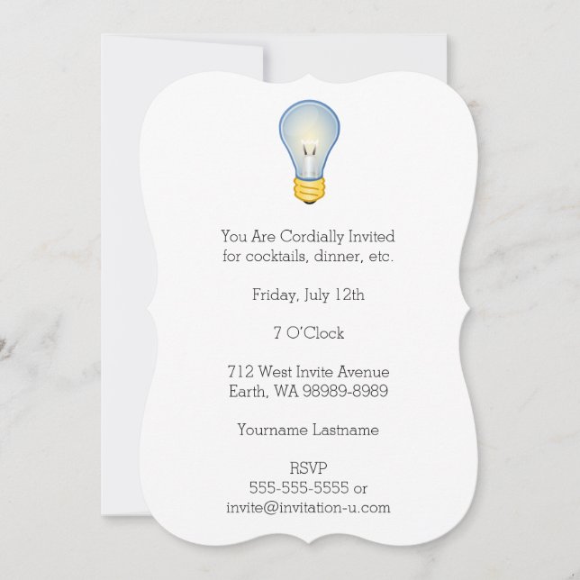 Lightbulb Invitation (Front)