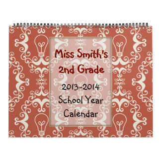 Lightbulb Lg School Year Calendar with lined pages