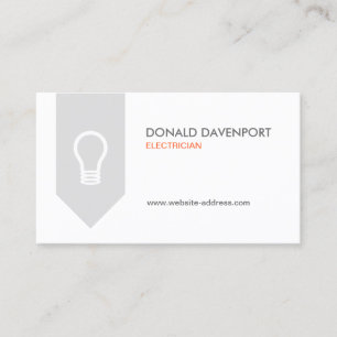 LIGHTBULB LOGO for ELECTRICIAN Business Card