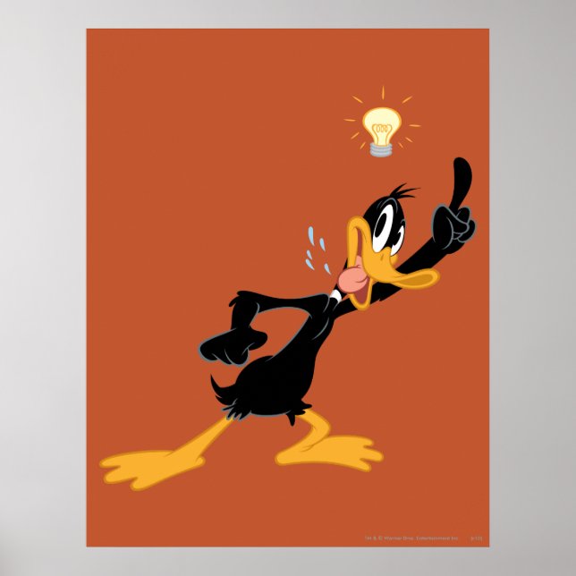 Lightbulb over DAFFY DUCK™'s Head Poster (Front)