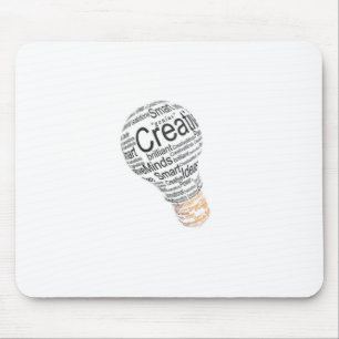 lightbulb with typography celebrating creativity mouse mat