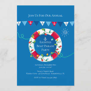 Lighted Boat Parade Invitation