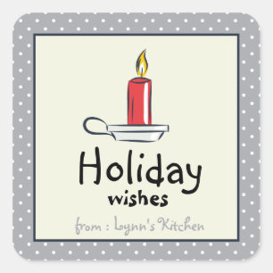 Lighted candle polka dots holiday stickers
