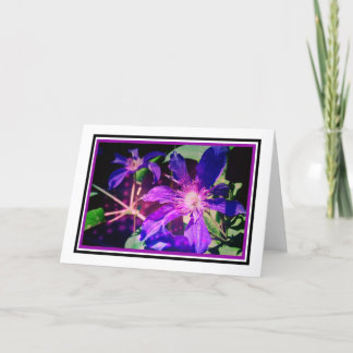 Lighted Clematis Flower Blank Card