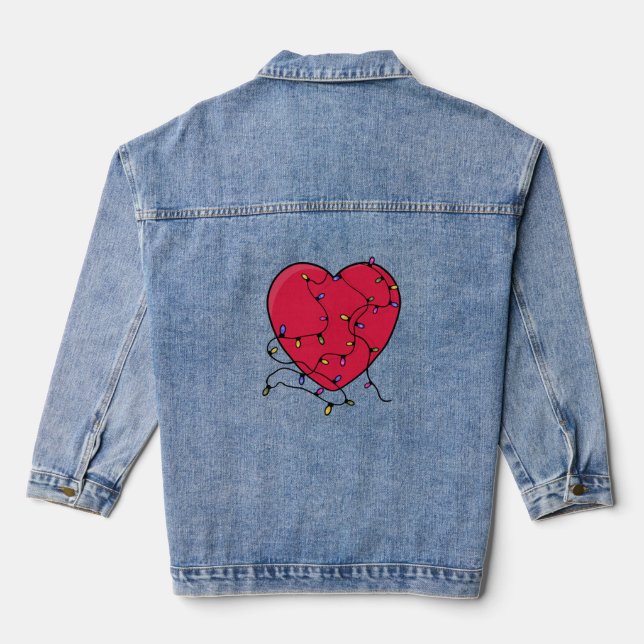 Lighted Heart Denim Jacket (Back)
