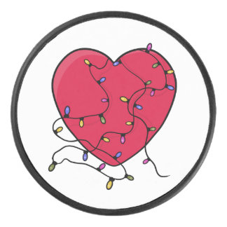Lighted Heart Hockey Puck