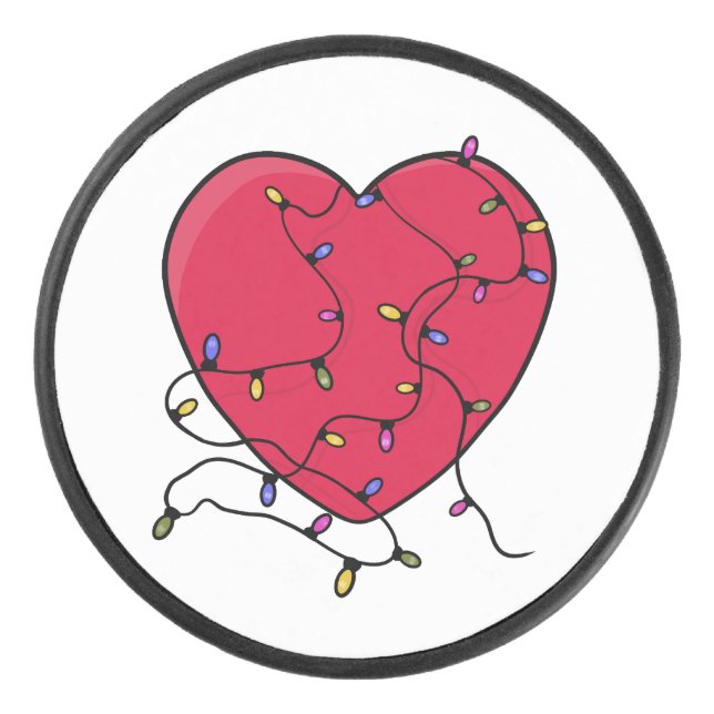 Lighted Heart Hockey Puck (Front)
