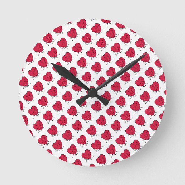 Lighted Heart Round Clock (Front)