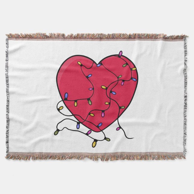 Lighted Heart Throw Blanket (Front)