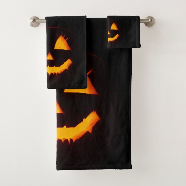 Lighted Jack O Lantern  Bath Towel Set (Insitu)