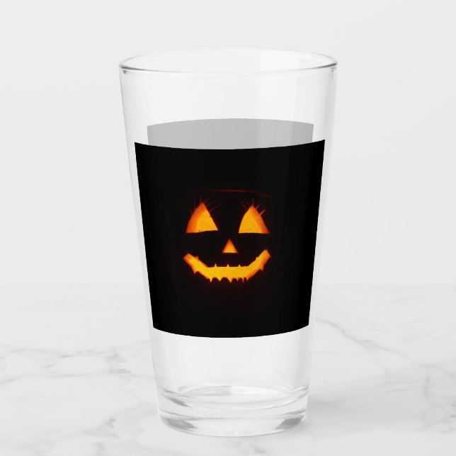Lighted Jack O Lantern  Glass (Front)