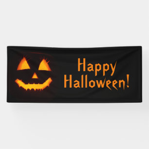 Lighted Jack O Lantern Happy Halloween Banner