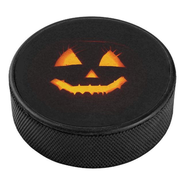 Lighted Jack O Lantern  Hockey Puck (3/4)