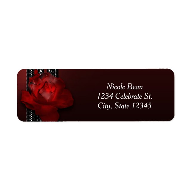 Lighted Rose & Lace Burgundy Elegant Invitation (Front)