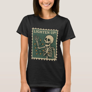 Lighten Up Skeleton Christmas Lights Women’s T-Shirt