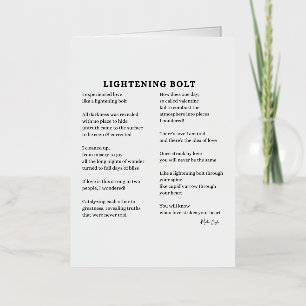 Lightening bolt love poem poetry foil greeting card