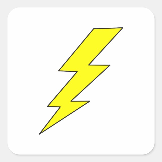 LIGHTENING BOLT SQUARE STICKER (Front)