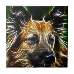 Lightening German Shepherd Dog Tile