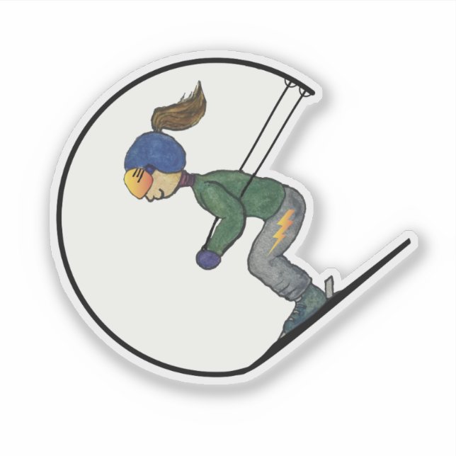 Lightening Quad Skier - Sticker (Front)