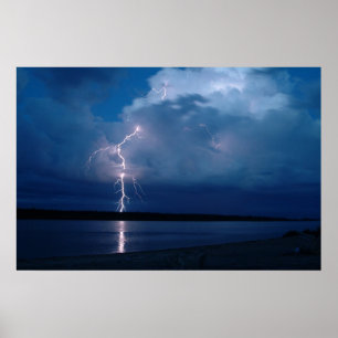 Lightening - Riviere La Grande - Chisasibi Quebec Poster