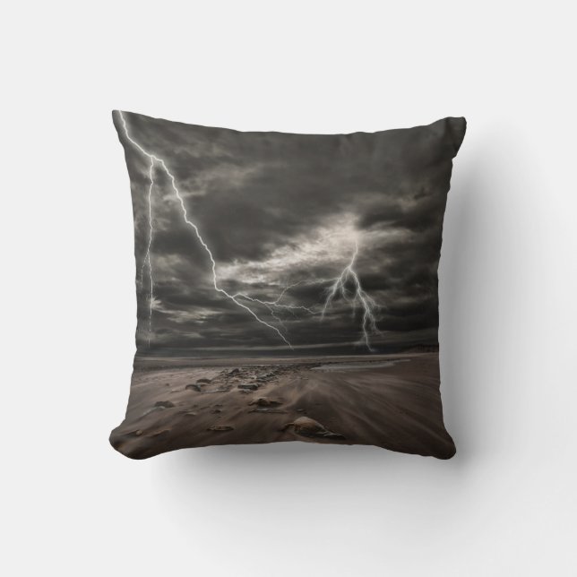 Lightening Strike Throw Couch Pillow (Front)