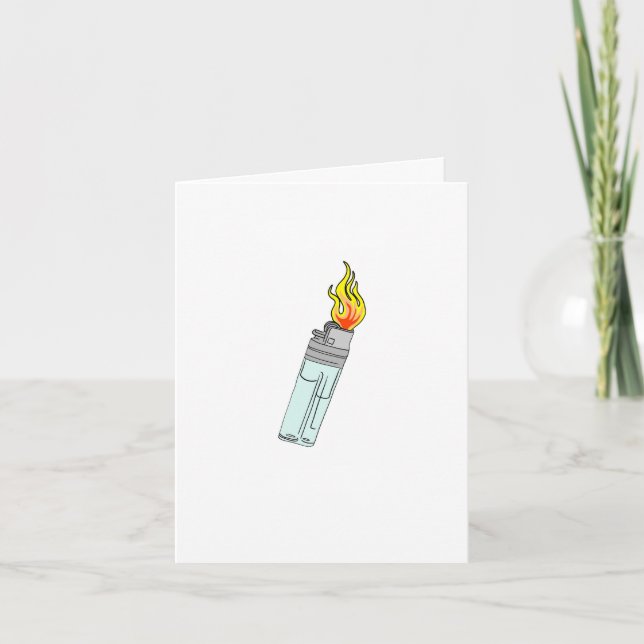 Lighter and flame design card (Front)