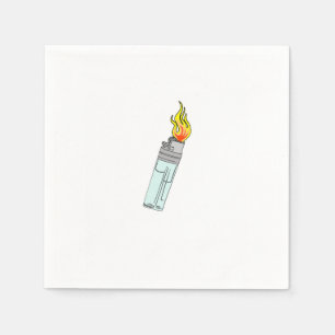 Lighter and flame design napkin
