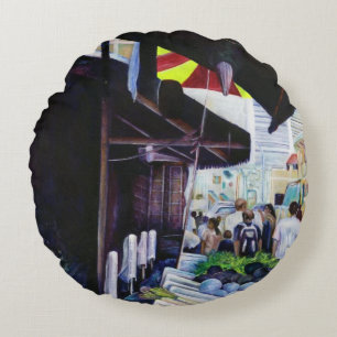 Lighter Side of Lavender Street, Singapore Round Cushion