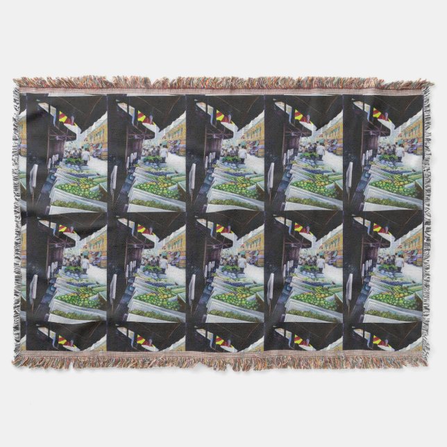 Lighter Side of Lavender Street, Singapore Throw Blanket (Front)