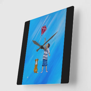 Lighter than Air Painting by Alfred Fox Square Wall Clock