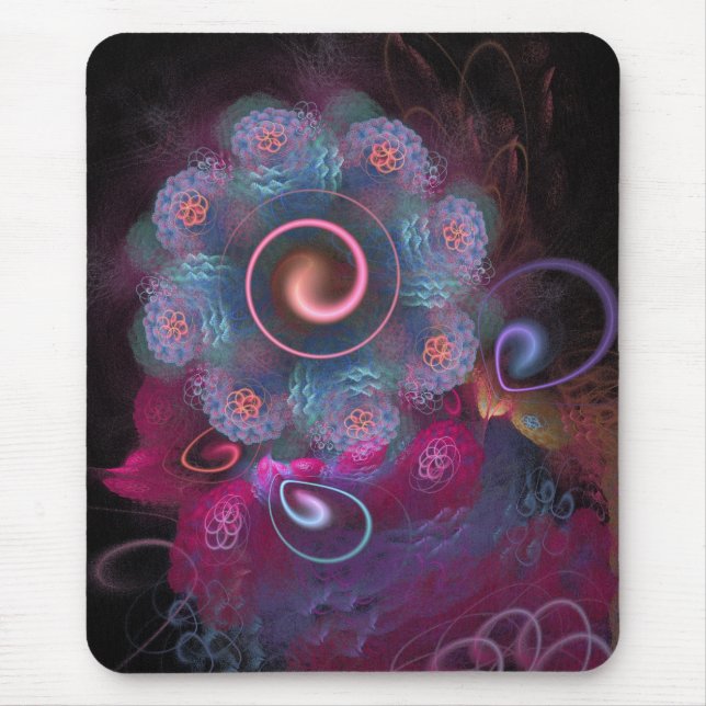 'LightFlower Rose 2, In Blue' mousepad (Front)