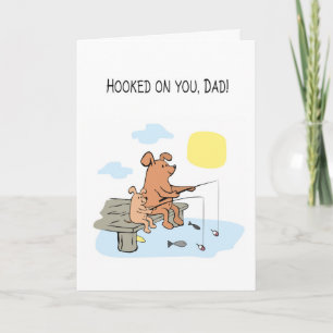 Lighthearted Dogs Fishing on Father’s Day from Son Card