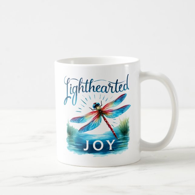 Lighthearted Joy - Artistic Dragonfly Coffee Mug (Right)