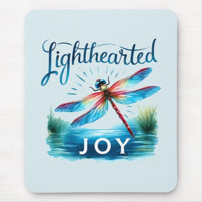 Lighthearted Joy - Artistic Dragonfly Mouse Mat (Front)