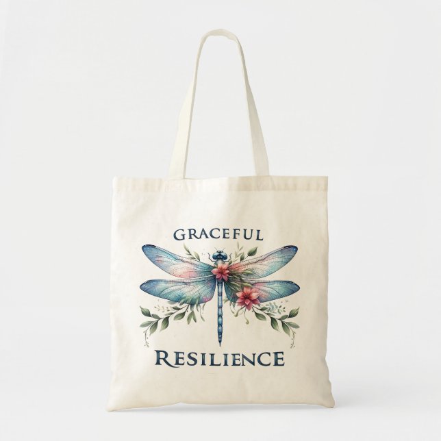 Lighthearted Joy - Artistic Dragonfly Tote Bag (Front)
