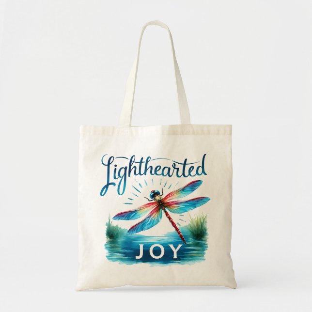 Lighthearted Joy - Artistic Dragonfly Tote Bag (Front)