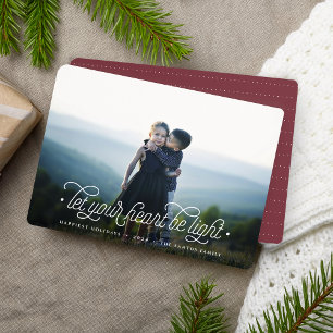 Lighthearted   Simple Elegant Horizontal Photo Holiday Card